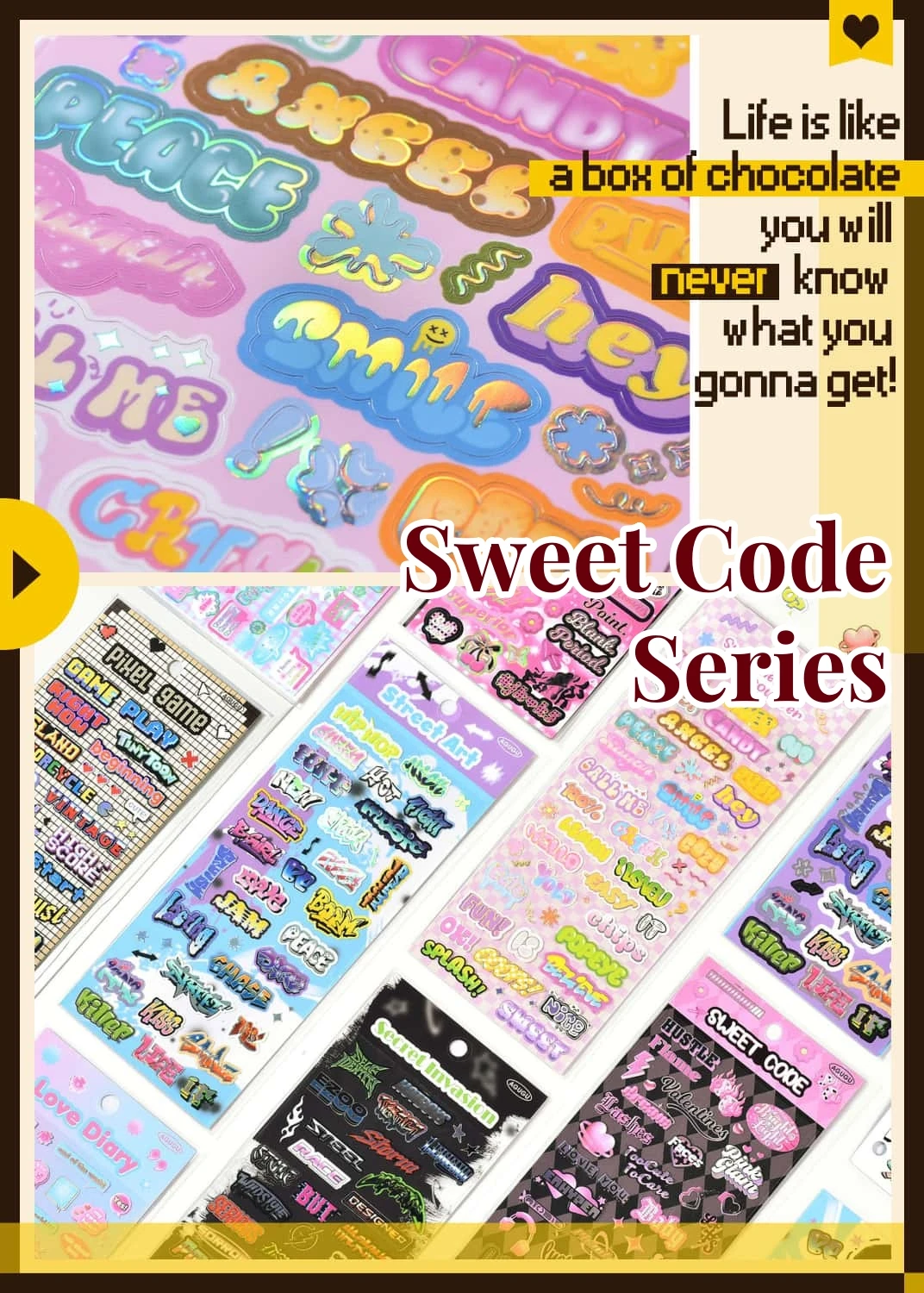 Korean Style Sticker Set For Kpop Photocards, Journaling & Toploader Deco - Premium Quality - Cute Ribbon Star Dialog Box & More