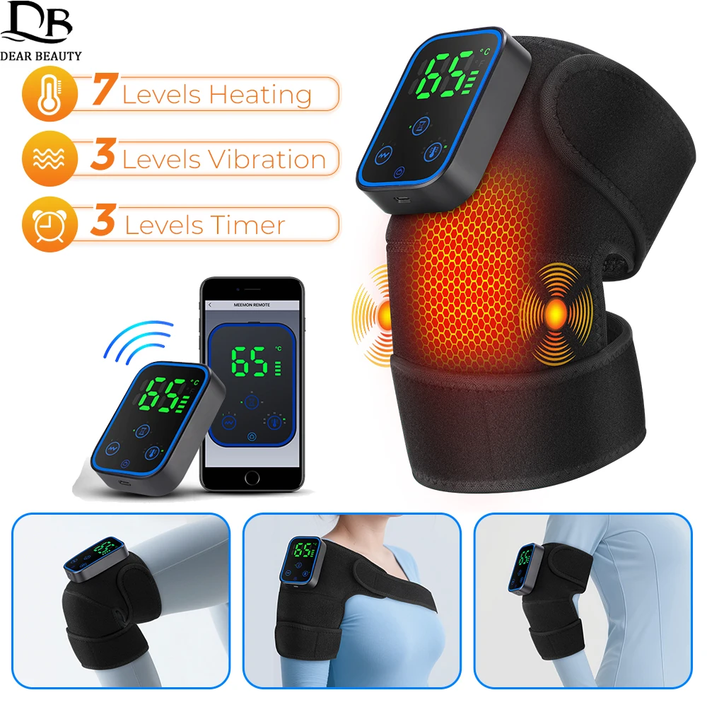 

7 Levels Graphene Heating Knee Massager 3 In 1 Elbow Shoulder Knee Massager Vibration Heated Knee Pad For Joint Pain Relief