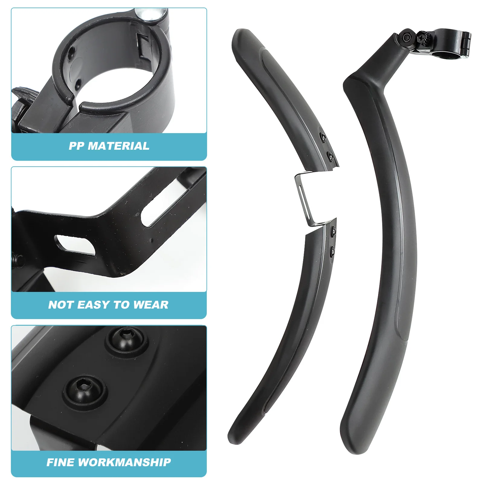 

26 Inch Mountain Bike Rear Guard Seat Post Frame Spar Mounted Durable Plastic Mudflap Easy Install Mud Guard for Mountain Bikes