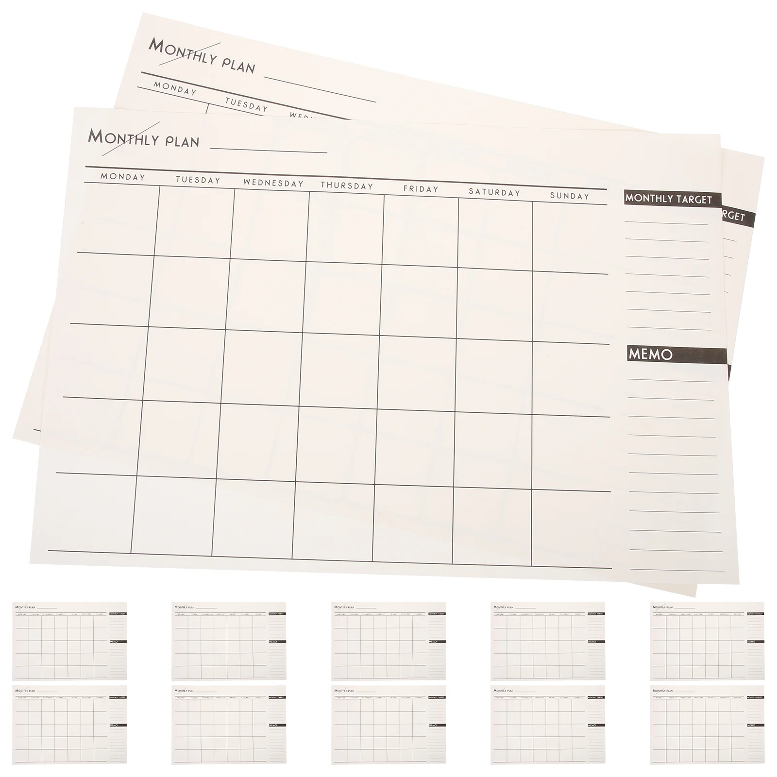 12 Pcs Simple A3 Monthly Daily Schedule Organizer Memo Schedule with 1 Pc 2023/2024 Calendar for Appointments Study