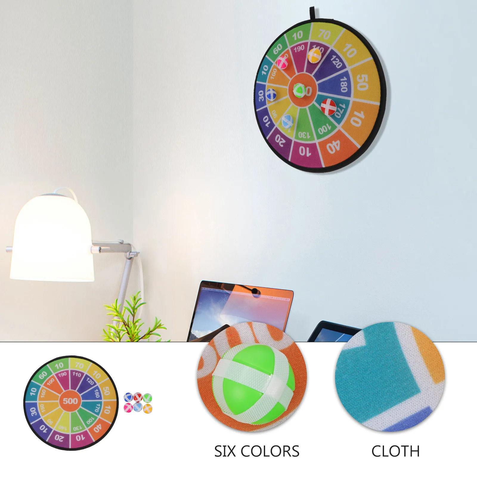 

1Set Kids Dart Board Indoor Outdoor Colorful Board with Safety Balls for Hand Eye Coordination Concentration Training