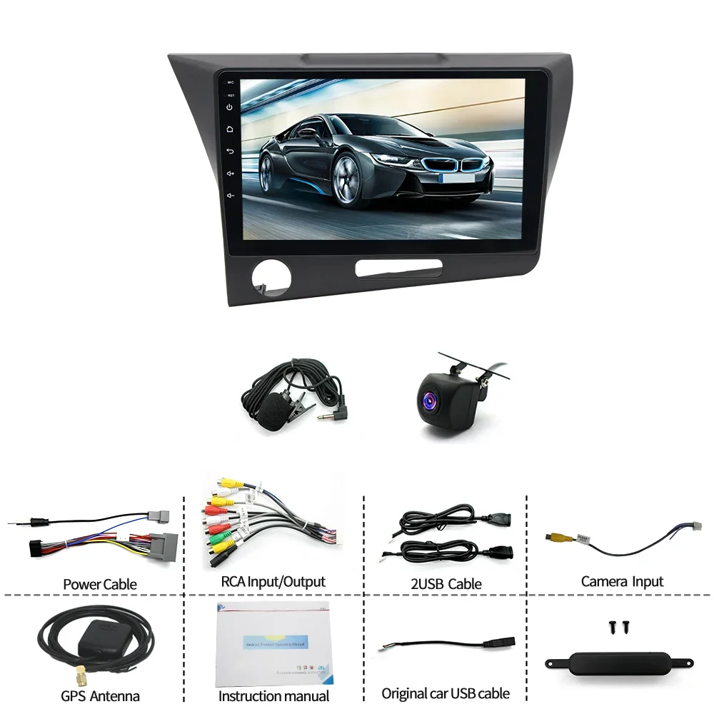 Per Honda CRZ CR-Z 2010-2016 (guida a sinistra) Navigazione per auto Android 14 da 9 pollici - integrata con CarPlay+Android Auto/4+64G