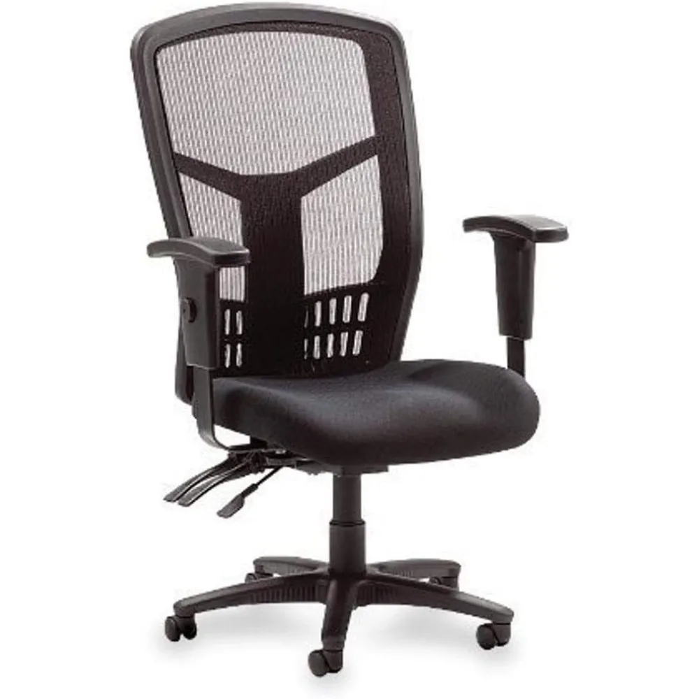 

"ergonomic high-back office chair with adjustable seat and backrest, customizable armrests, and mesh design"