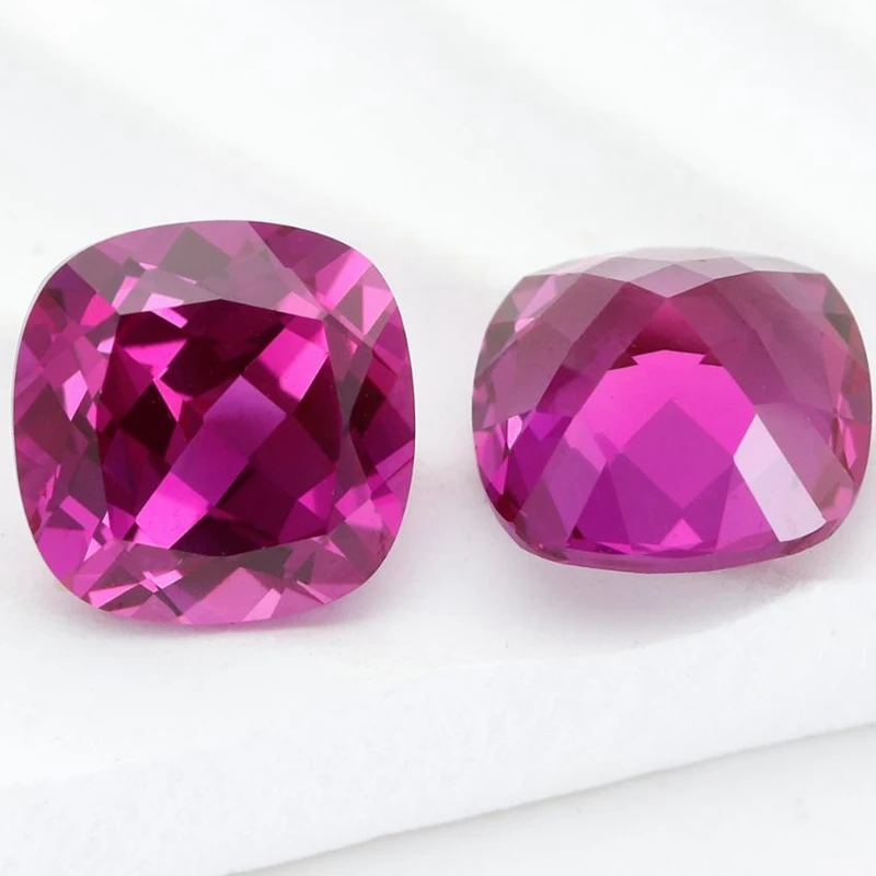 Hübscher Rubinschmuck im Kissen-Schliff 10×10mm, UV-Test bestanden, rosa Rubin, Mohs-Härte, für Schmuckherstellung/Sammlung/Geschenk, Edelstein – Detail 3