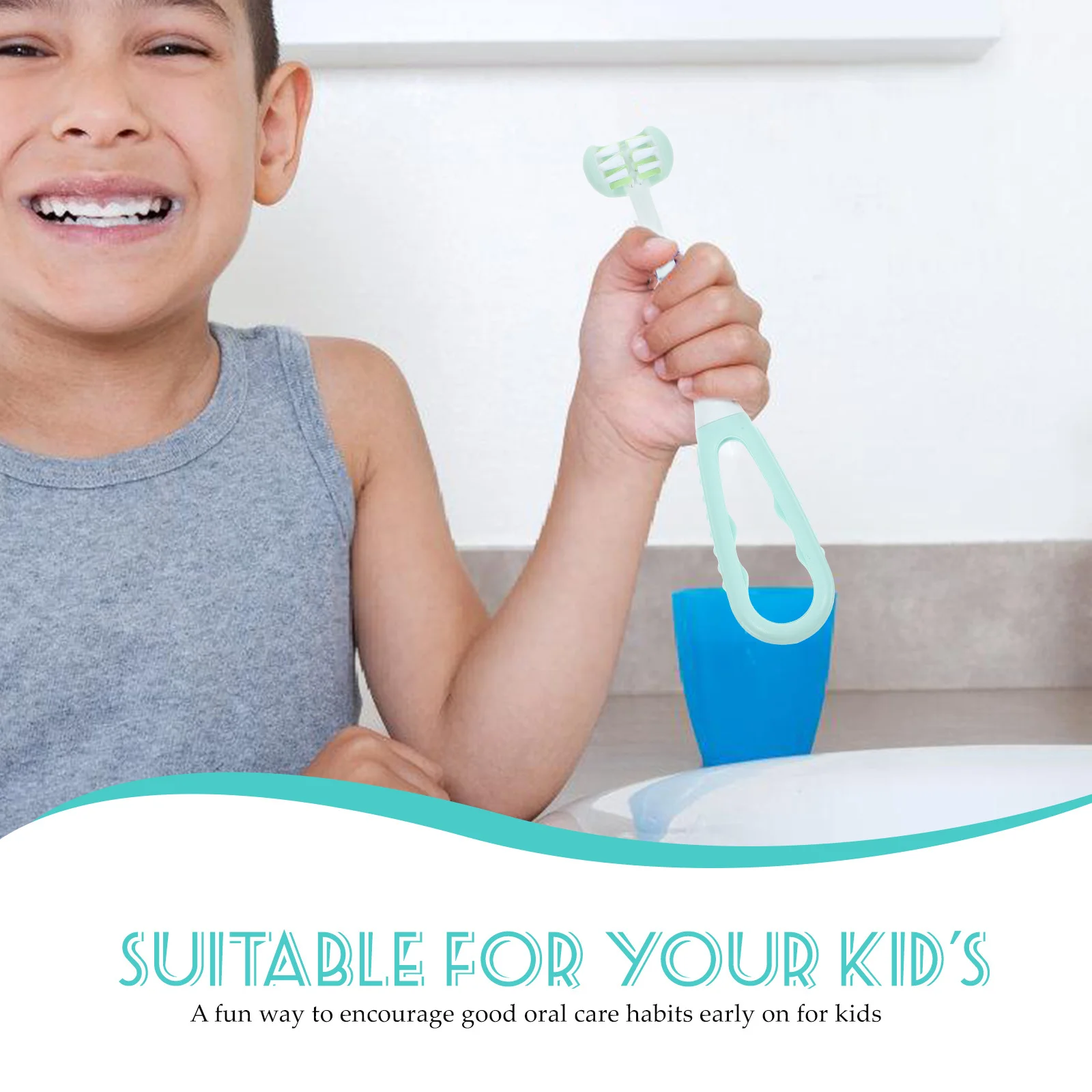 

1Pcs U-Type Toothbrush Creative Safe Design Comfortable Grip Oral Care Bristle Toothbrush Manual Training