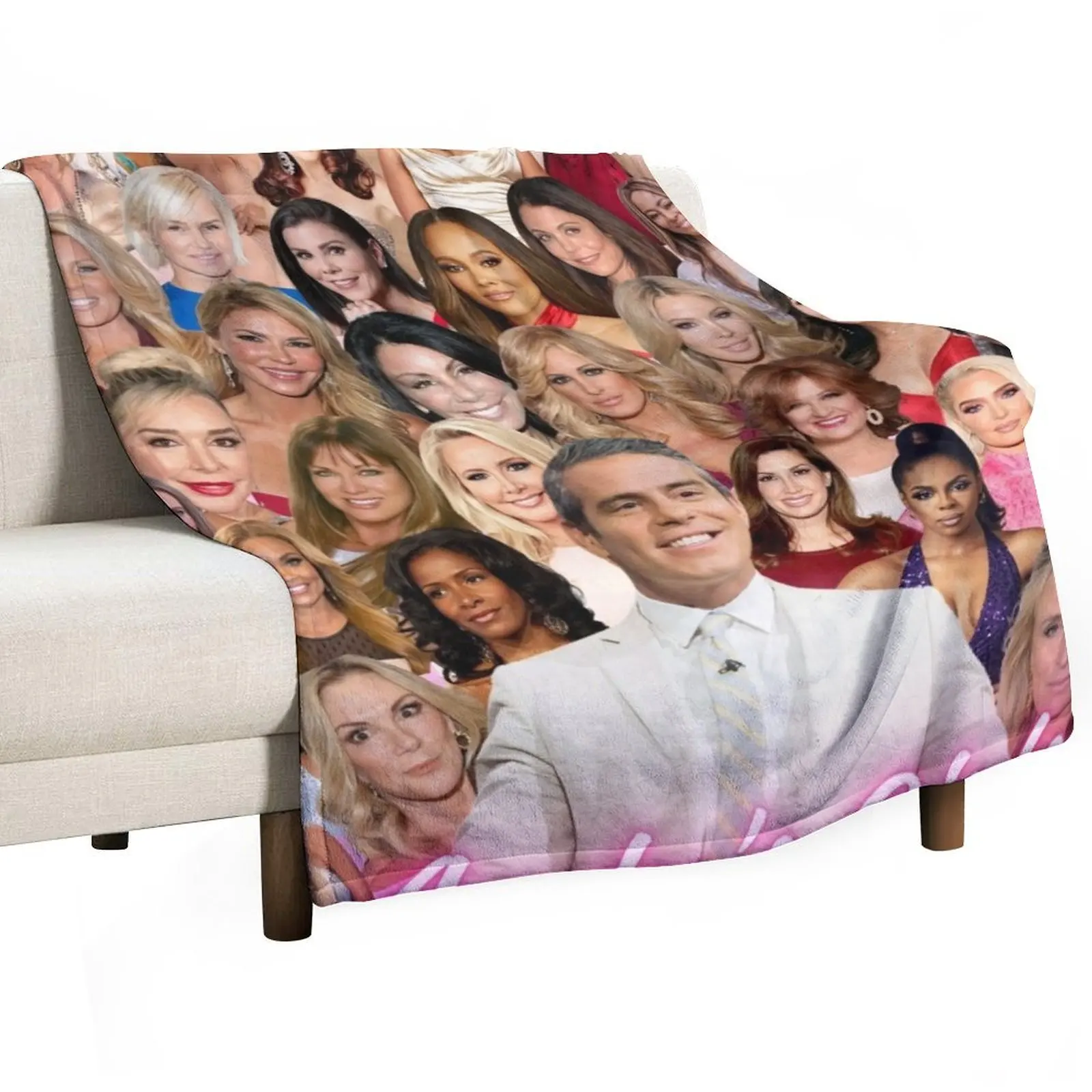 Andy's Girls Real Housewives Bravo Collage Pink Throw Blanket Blankets For Sofas manga Nap Plush Flannels Hairy Blankets