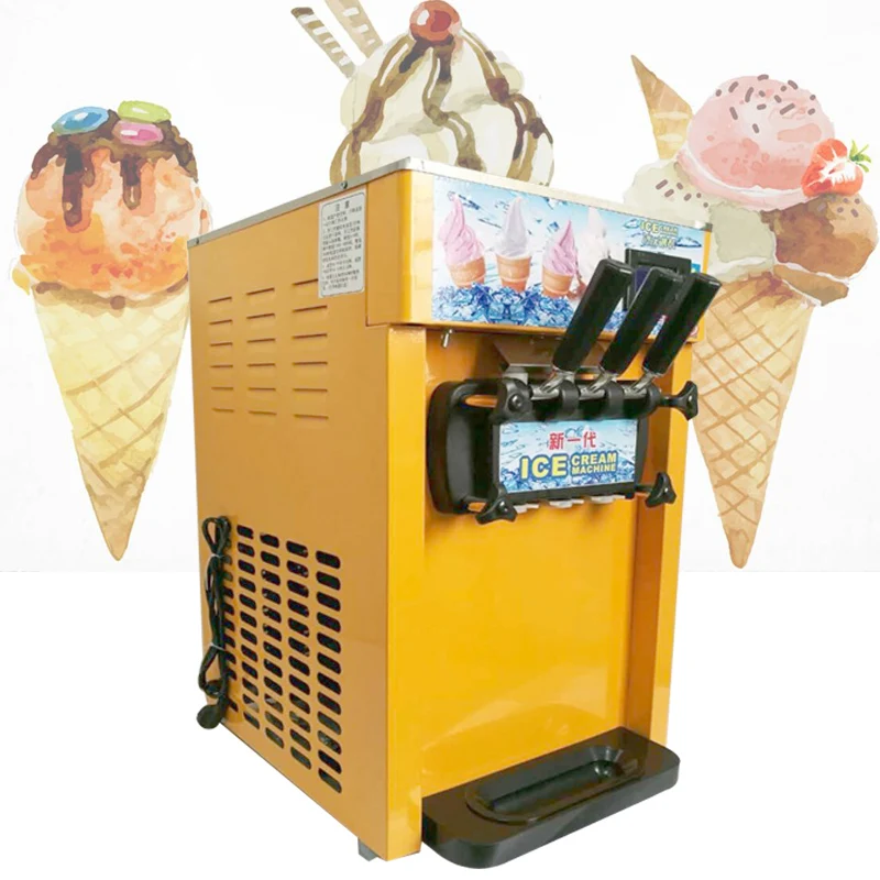 Ice Cream Machine Commercial Soft Ice Cream Machine Automatic Ice Cream Maker Small Cone Machine Stall Equipment