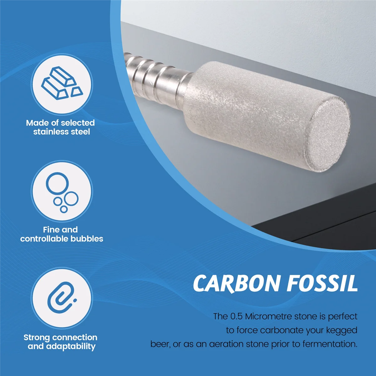 0,5 diffusiesteen staal biercarbonatie beluchting voor vat bier wijn gereedschap baraccessoires
