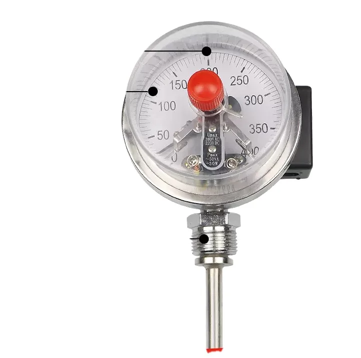 Electric contact bimetal thermometer pipe boiler temperature gauge can be controlled with upper and lower limits