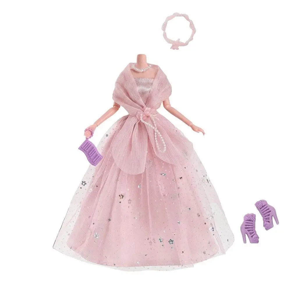 New Layered Full Skirt Fashion Dress Sparkle Details Elegant Style Princess Gown 1/6 Scale 30cm Doll Clothing Set Accessories