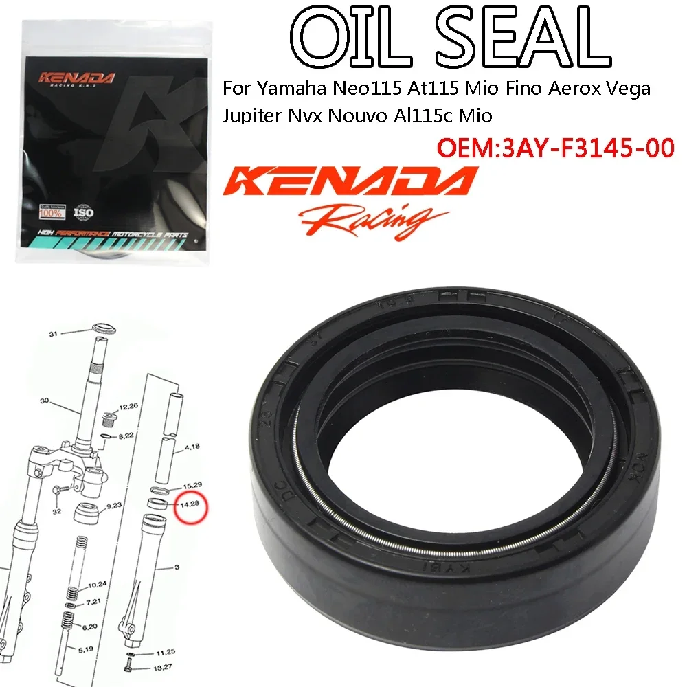 KENADA Racing Oil Seal Front Shock For Yamaha Neo115 At115 Mio Fino Aerox Vega Jupiter Nvx Nouvo Al115c Mio 3AY-F3145-00