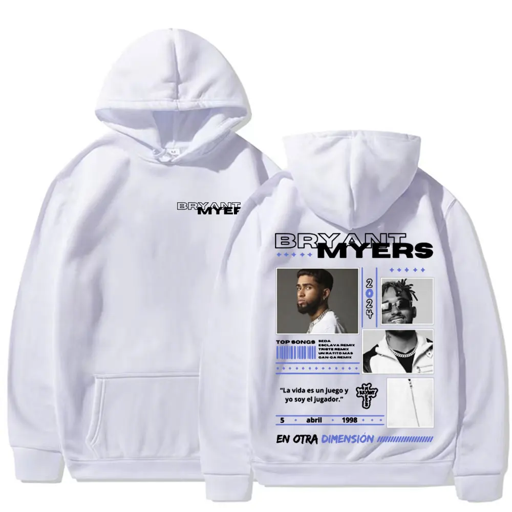 

Bryant Myers Album 2025 Tour толстовки мужская одежда готический хип-хоп High Street толстовка унисекс повседневная флисовая толстовка высокого качества