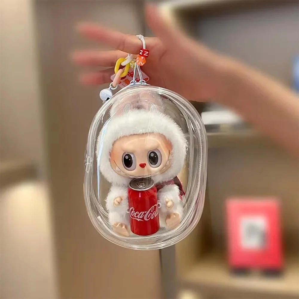 Plush Labubu Doll Transparent Protective Storage Plush Doll Display Bag PVC Material Storage Box Dustproof Display Bag