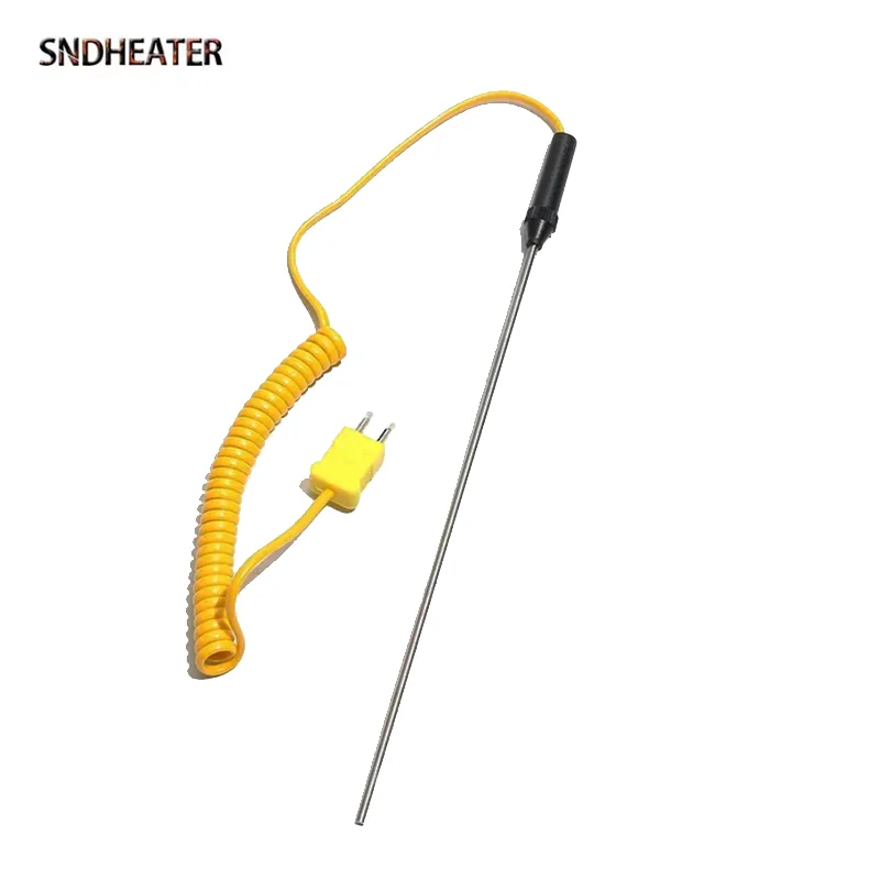 

SNDHEATER Высокотемпературный датчик, измерительный элемент термопары, 100/150/200/300 мм, пружинный провод зонда с вилкой типа K -50-1200C
