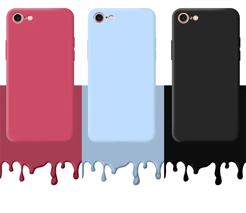 Original Case For iphone 7 8 SE 2020 2022 Shockproof TPU Liquid Silicone Protective Phone Back Cover for iphone 7 8 SE2 SE3 Case