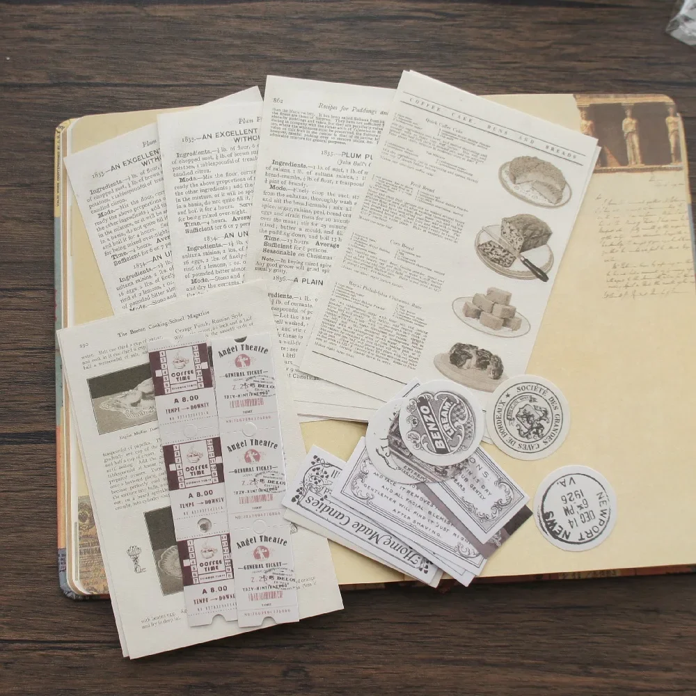 

23pcs Background Sticker Set Grandmother's Travel Notes Design DIY Paper Creative Craft Paper Scrapbooking Gift Use