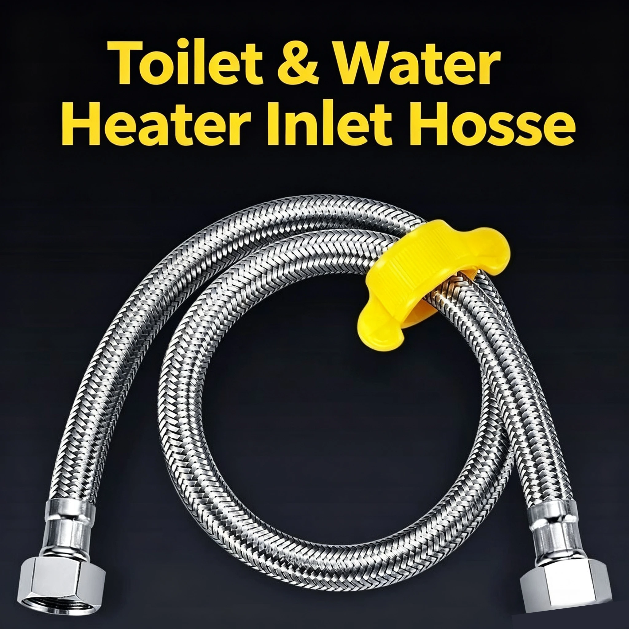 304 stainless steel braided hose, suitable for cold and hot water pipe connections in kitchens and bathrooms