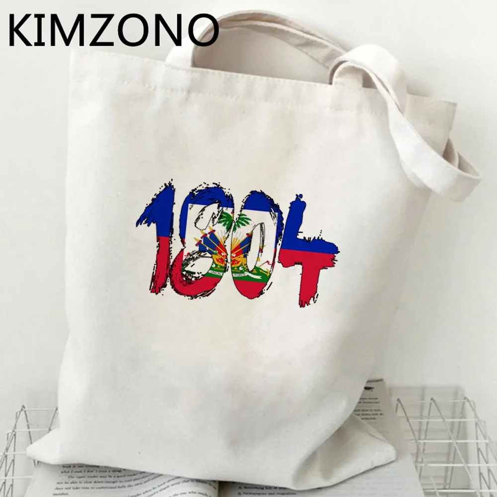 Bolso de compras de Haiti, bolsa ecológica de tela, tejido de mano