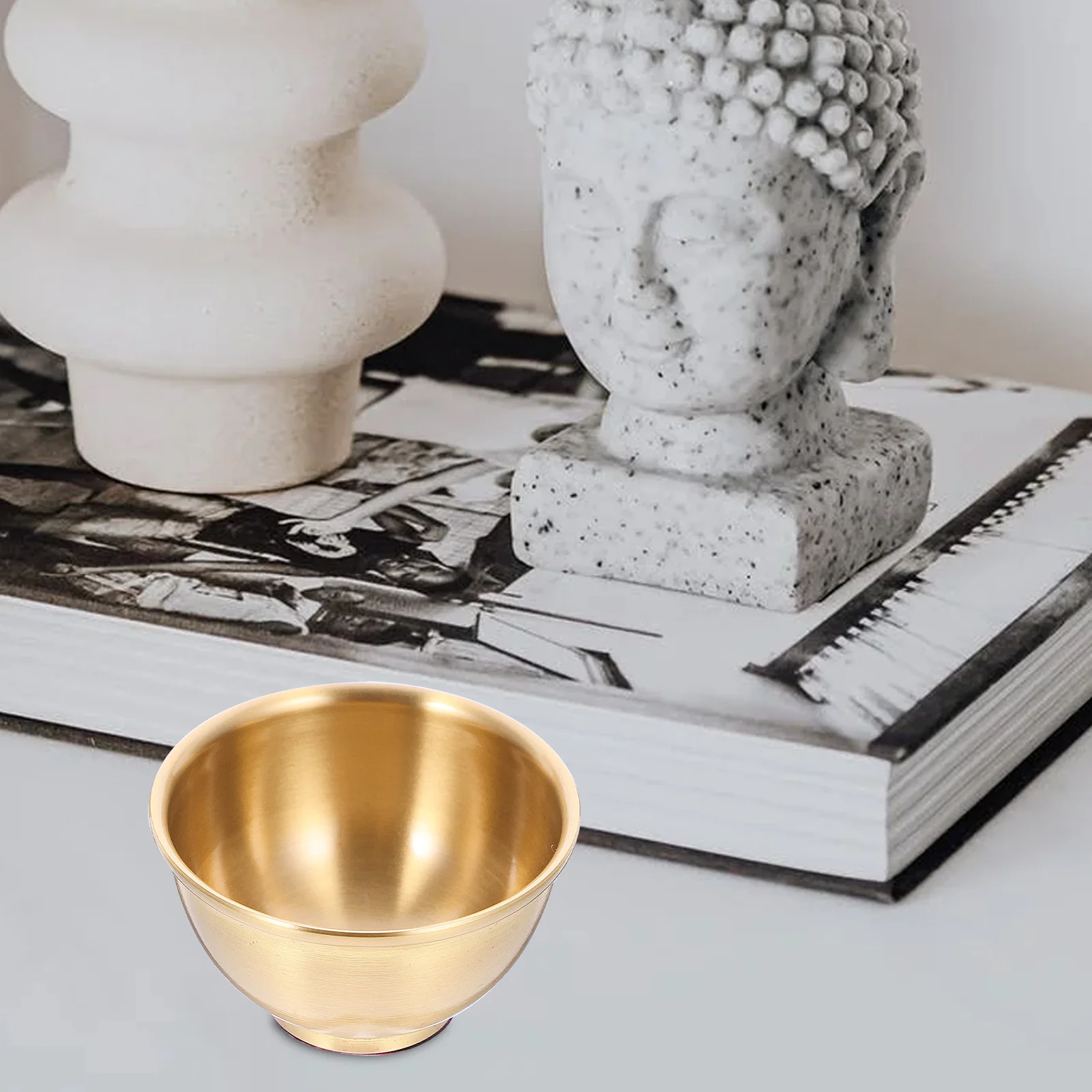 

Brass Offering 6Cm Copper For Temple Worship Home Decor Smooth Holy Water Altar Bowl Sacrificial Utensil Bowl Tableware