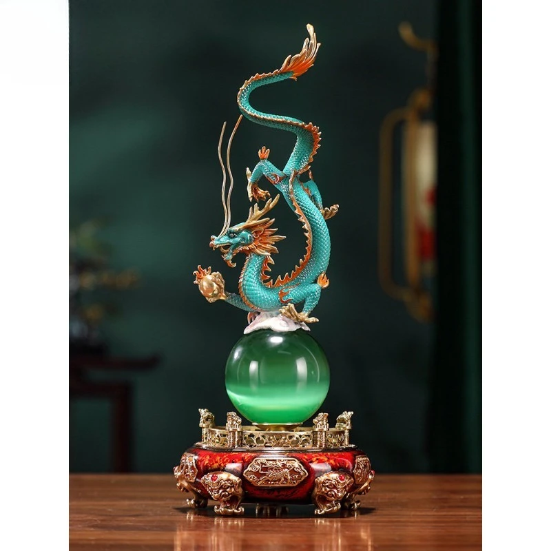 

Brass Bronze Dragon Ornament Home Living Room Office Year of the Dragon