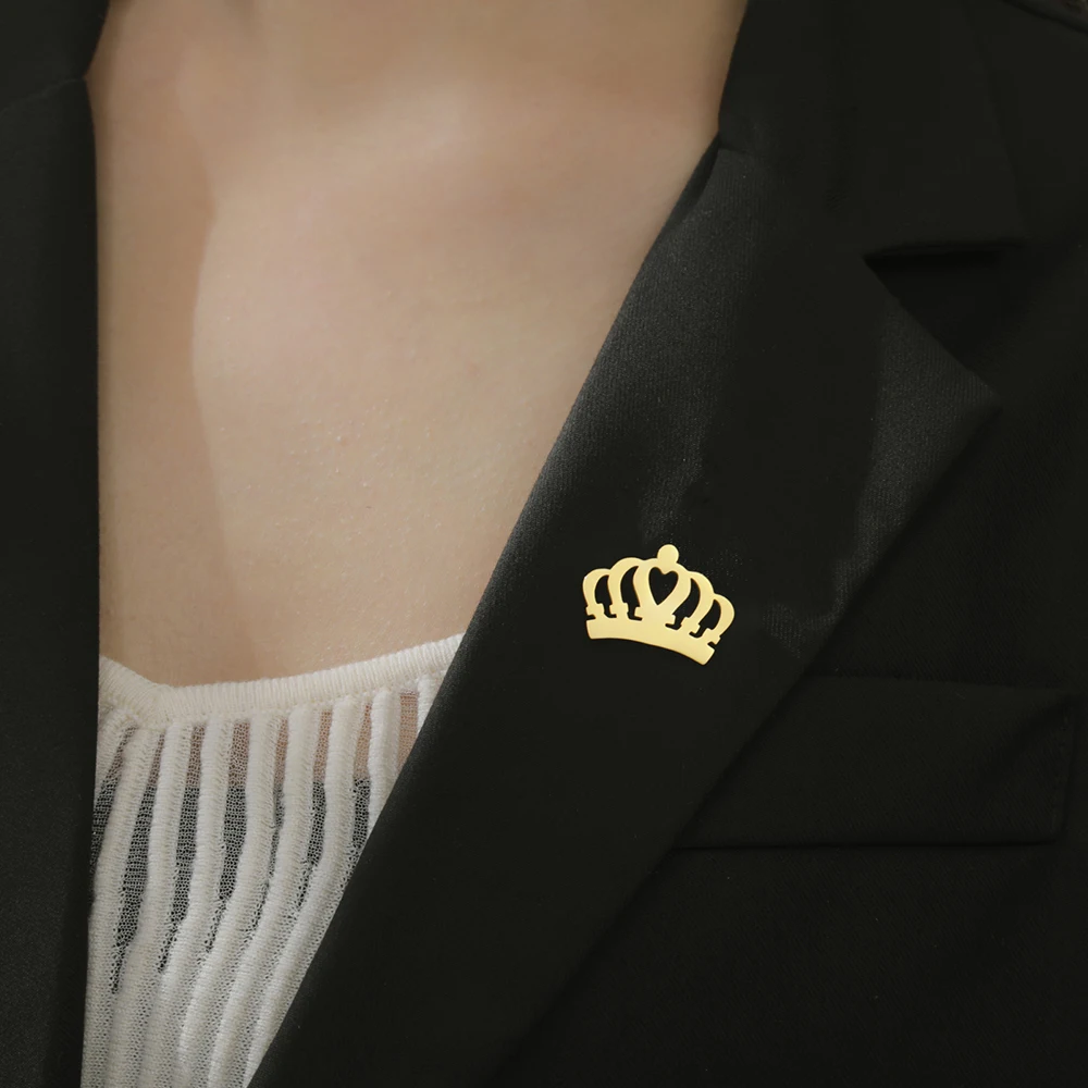 Sipuris Crown Personalisierte Brosche mit Gravur von Name und Datum für Frauen, Edelstahl, personalisierte Anstecknadel, Namensschild-Schmuck, Hochzeitsgeschenke – Detail 8