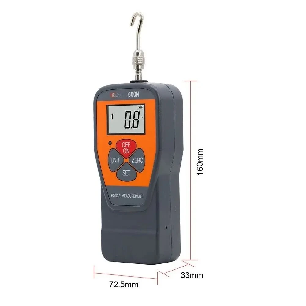 VC500N Digital Display Force Gauge High Precision Tensiometer Portable Push-Pull Tester Rechargeable Force Measuring Instrument