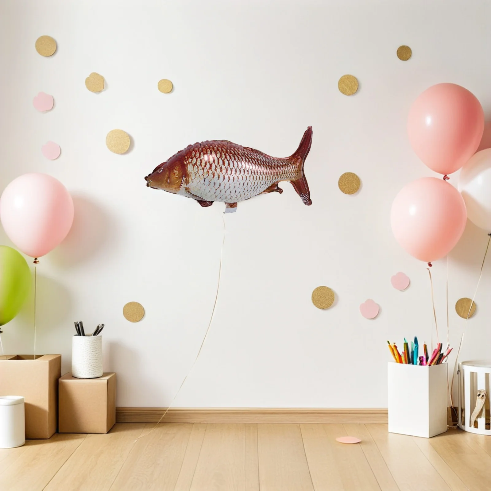 

10Pcs Realistic Fish Balloons Aluminum Film Carp Shape Birthday Party Decorations Fishing Themed Foil Balloon Set