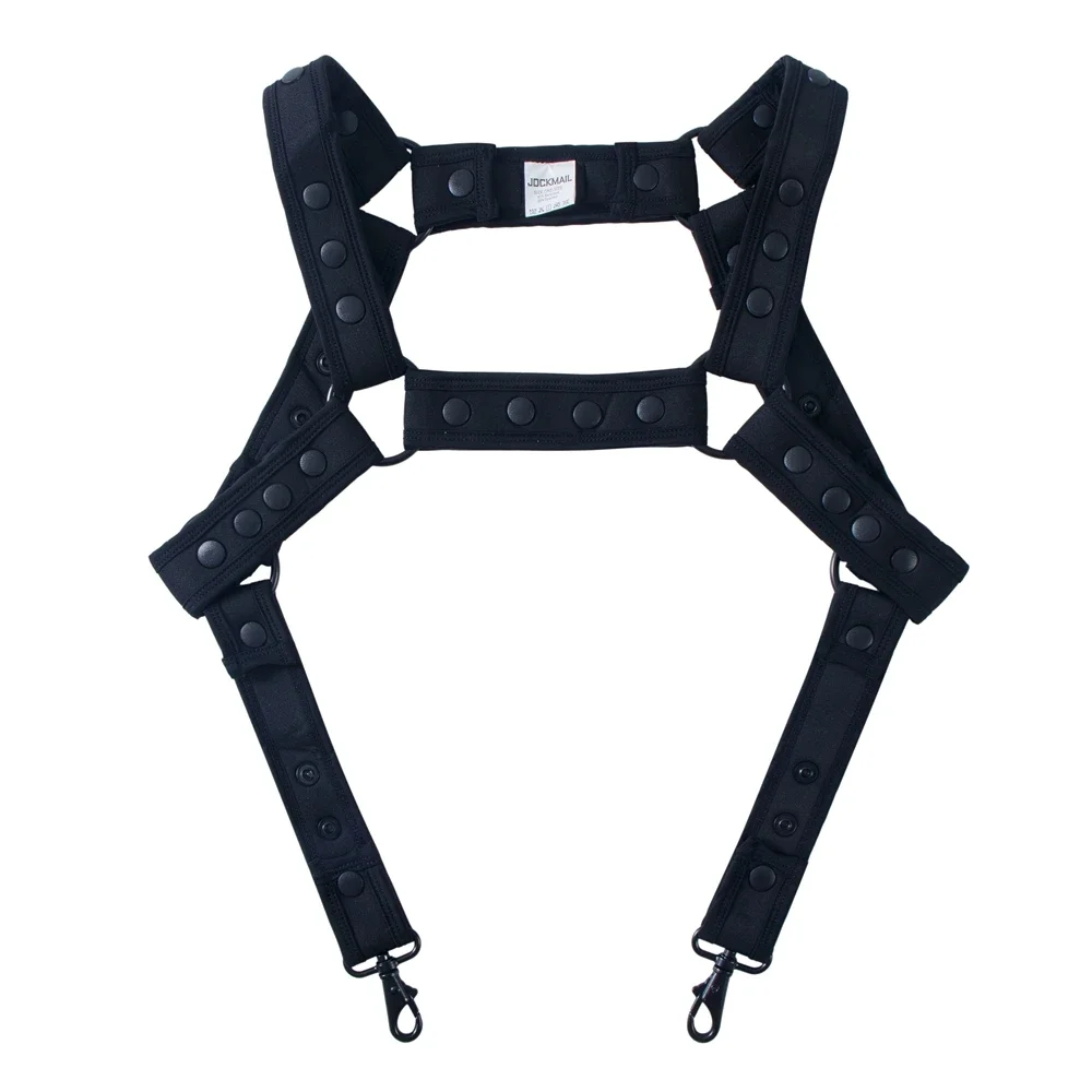 Men\'s Shoulder Strap Metal One-piece Hanging Buckle Decoration EU AmericanSexy Erotic Tanks Party Stage Gay Underwear Jockstrap