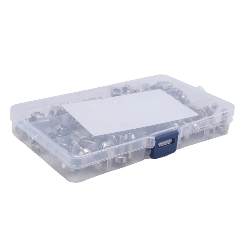 A97g 50 conjuntos de porcas de gaiola de hardware de furo quadrado m6 e arruelas de parafusos de montagem para rack de servidor e gabinete (m6 x 20mm) (parafuso + arruela + gaiola