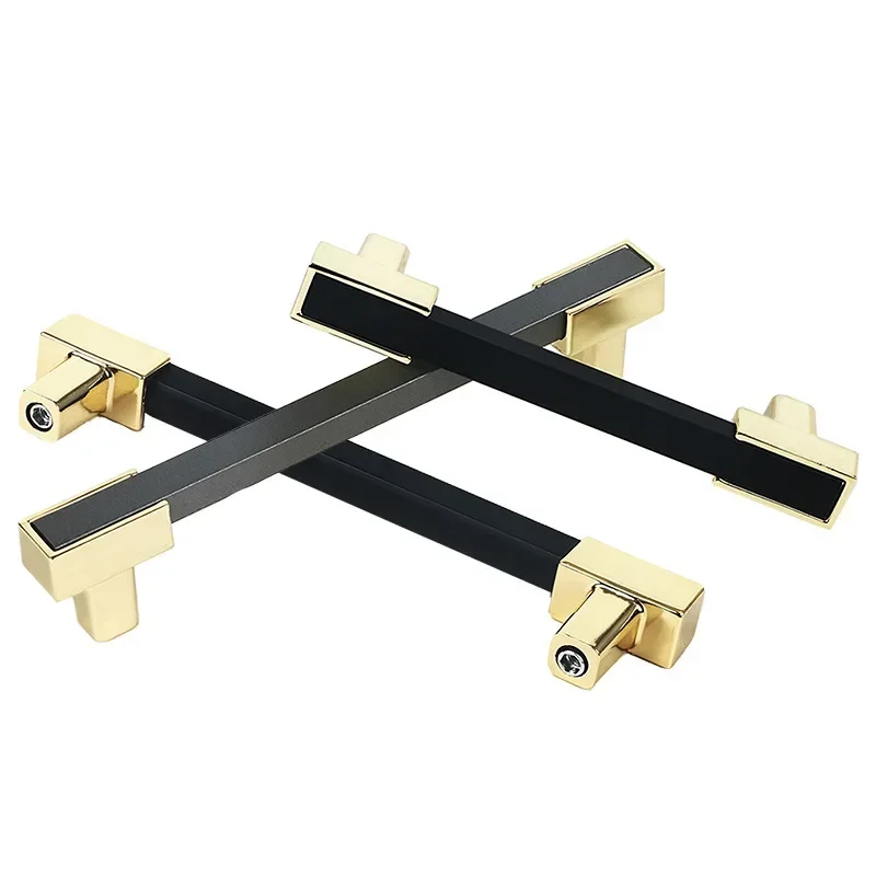 Light Luxury Gold Wardrobe Door Handle Modern Simple Cabinet Black Handle Nordic High Grade Drawer Small Handle Kitchen Handles