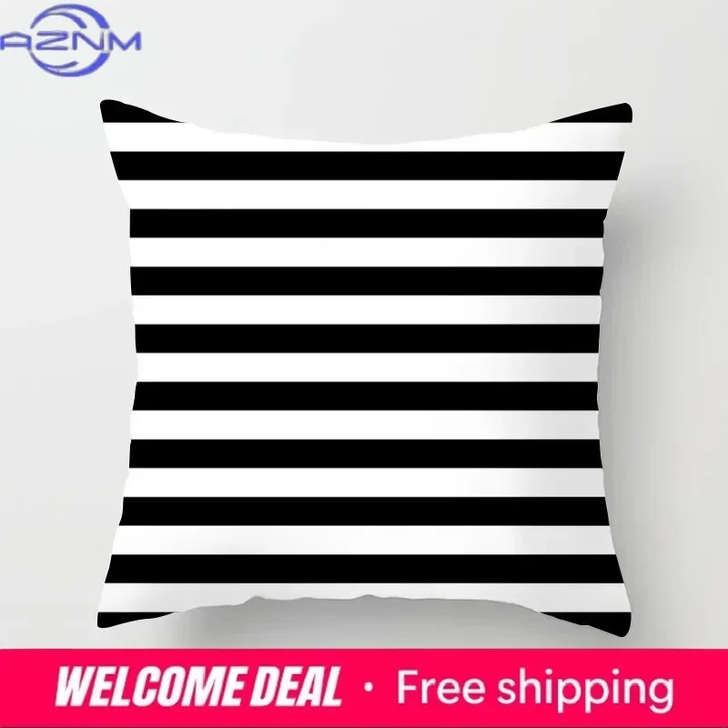 Black line decorative pillowcase living room office ornaments home decoration cushion cover with zipper