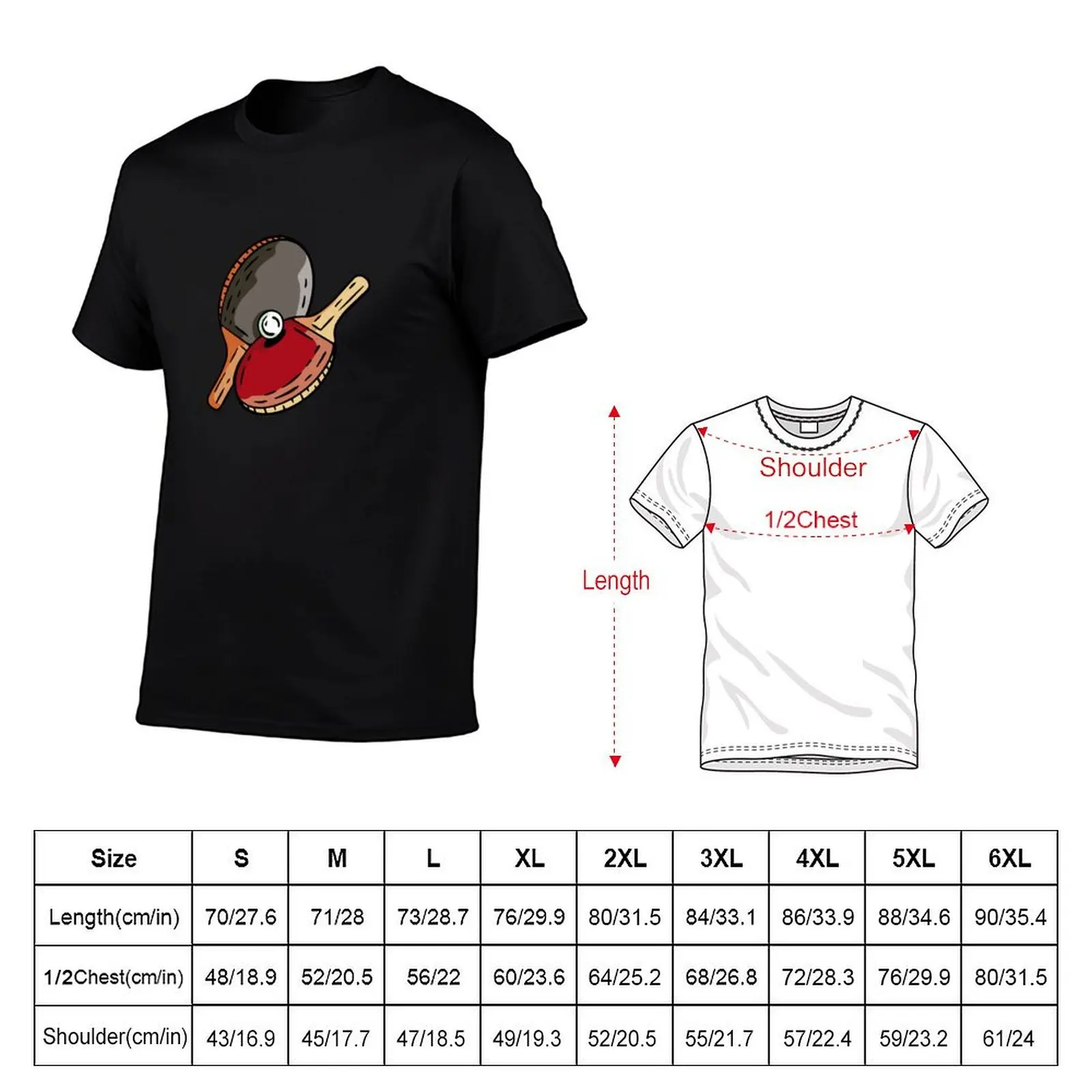 Ping pong T-Shirt Casual All Match Tee Shirt for Men