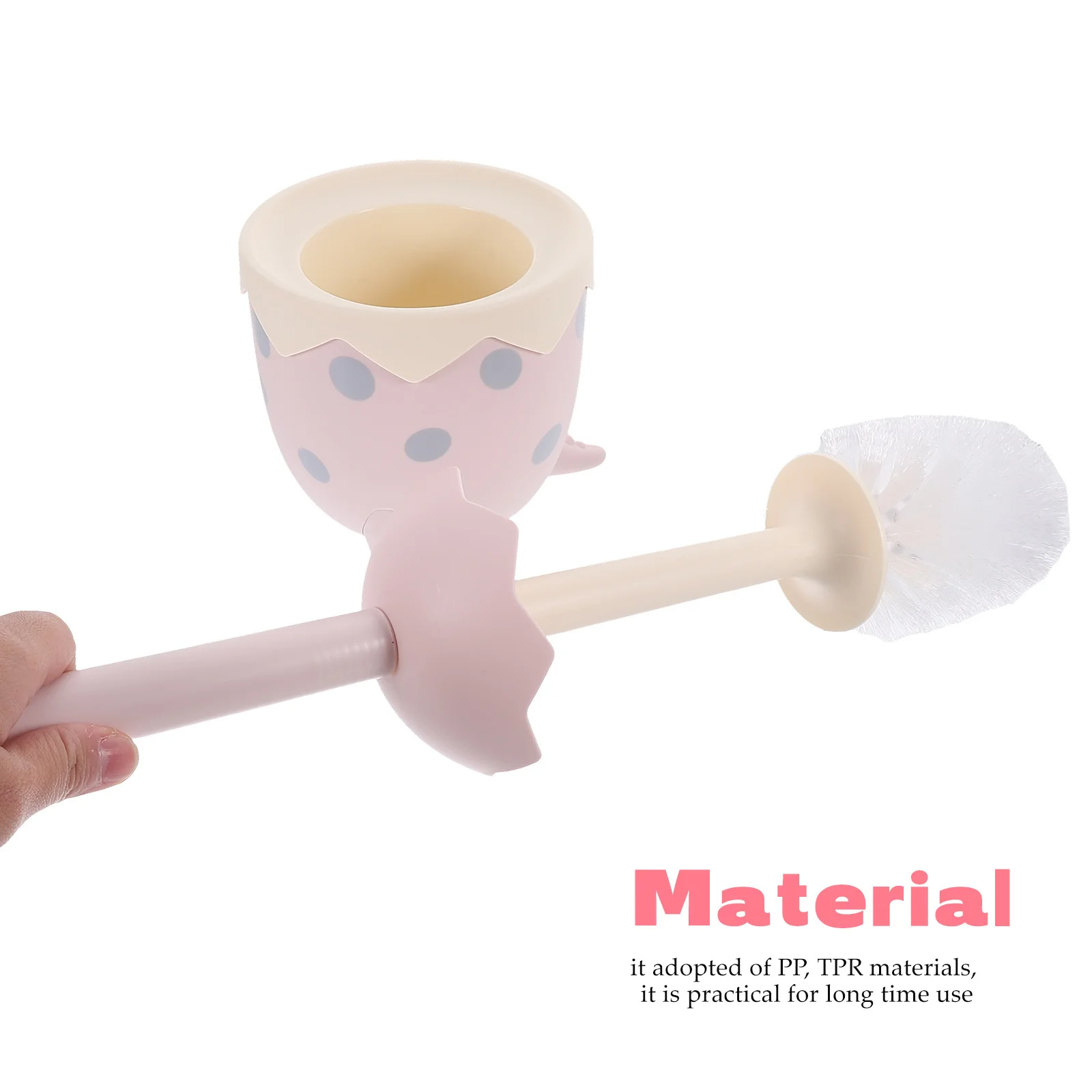 

Dinosaur Shape Toilet Brush Cartoon Look Bathroom Cleaning Accessory Non Slip Handle Durable Bristles Compact Size Space Saving