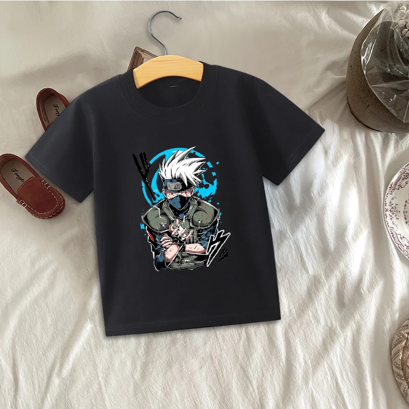Narutoed T-shirt Short Sleeve Cute Cartoon Printed Tops Summer Casual Boys Birthday Gifts Clothes Fashion Outfit Sportwear Tees