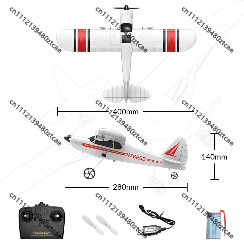 RC Fixed Wing Airplane 2CH Remote Control Glider Beginner Trainer Aircraft Outdoor Flying Toy