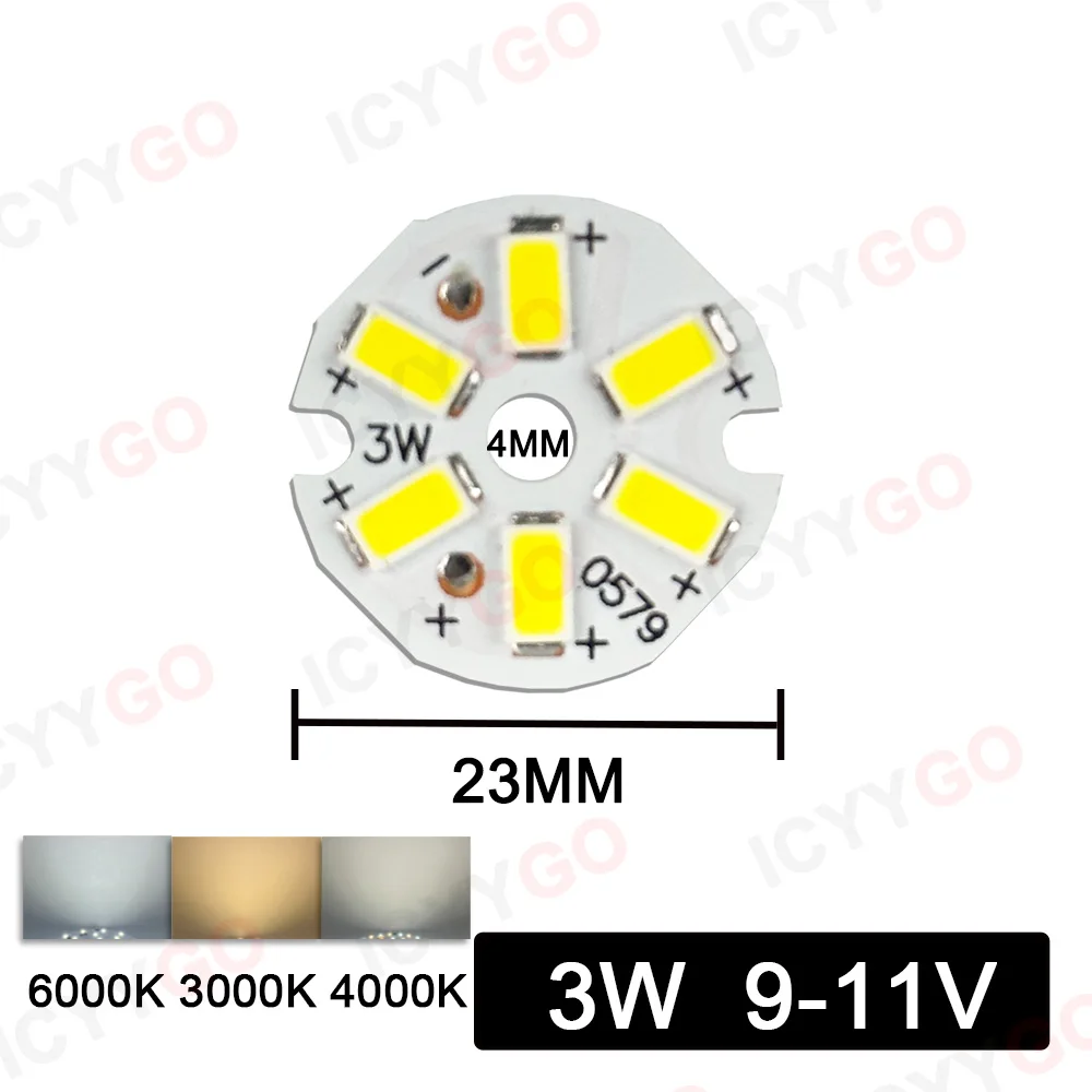 10 قطع 9 واط 7 واط 5 واط 3 واط 2 واط SMD 5730 LED PCB مصدر ضوء لوحة ضوء الألومنيوم 20 مم 23 مم 50 مم لمبة LED صغيرة لوحة ضوء بديلة #5