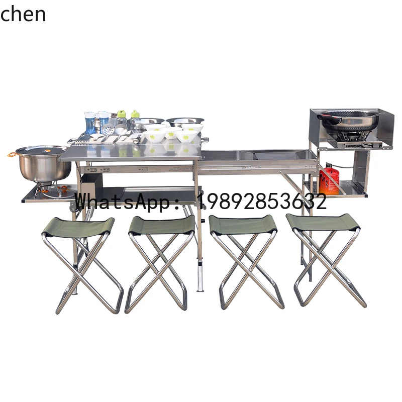 AA  Outdoor Folding Integrated Camping Stove RV Bed Car Kitchen System