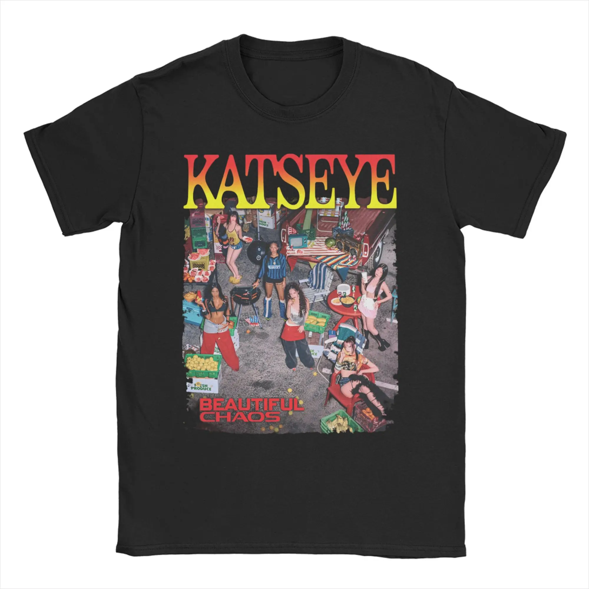 

Men Women T-Shirts Katseye Gabriela Novelty 100% Cotton Tees Short Sleeve Kpop Group T Shirt Crew Neck Tops New Arrival