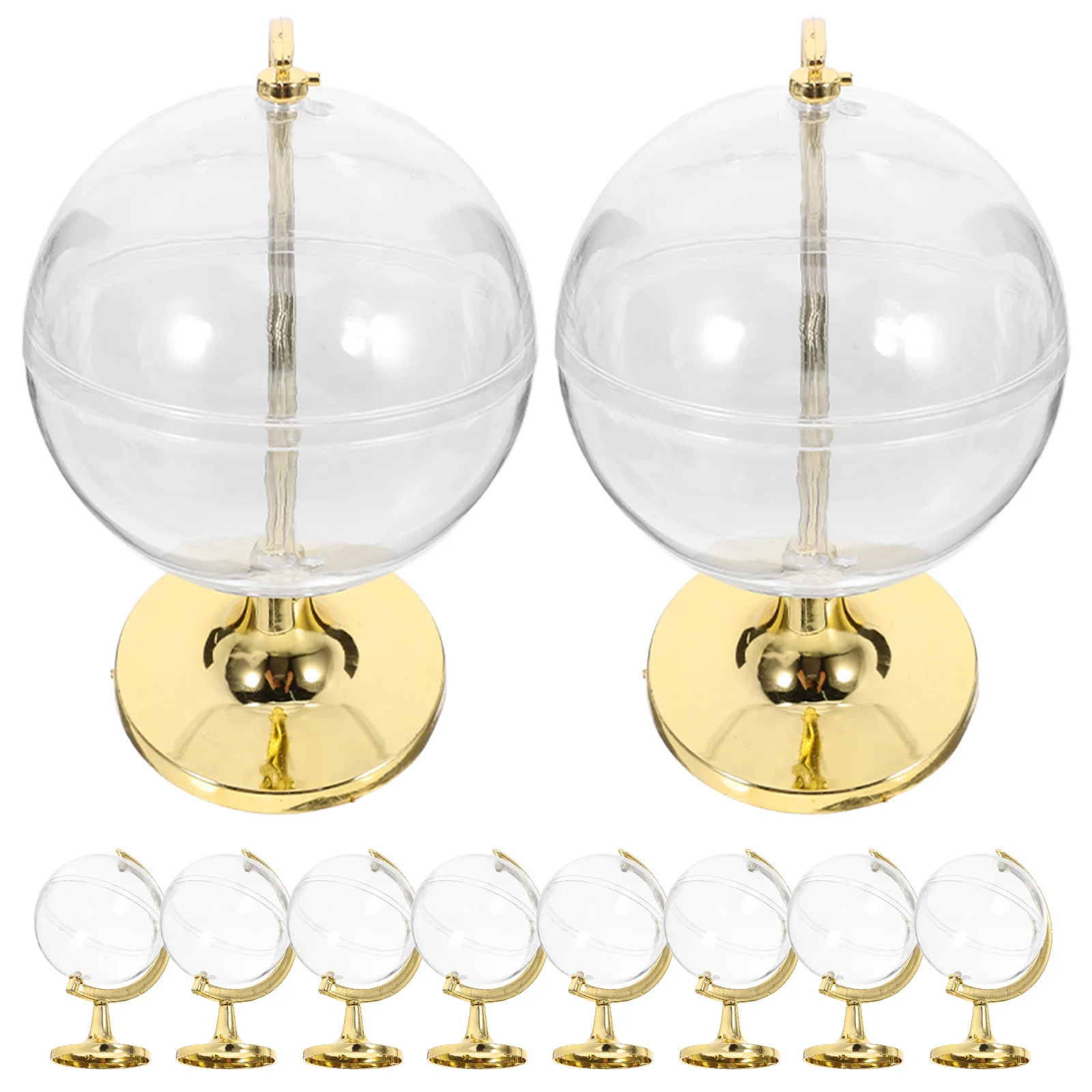 

10PCS Globe C y Boxes Decorative Storage Containers Plastic Party Favor Bulk Macaron Small Gift Wedding Packaging