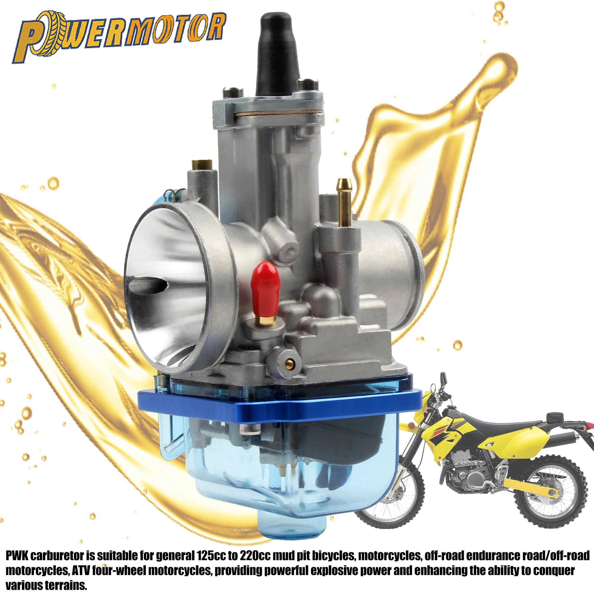 

For Keihin Motorcycle Carburetor Blue Bowl PWK 24 26 28 30 32 34mm Carb with Power Jet ATV Quad Motocross Modified Accessories