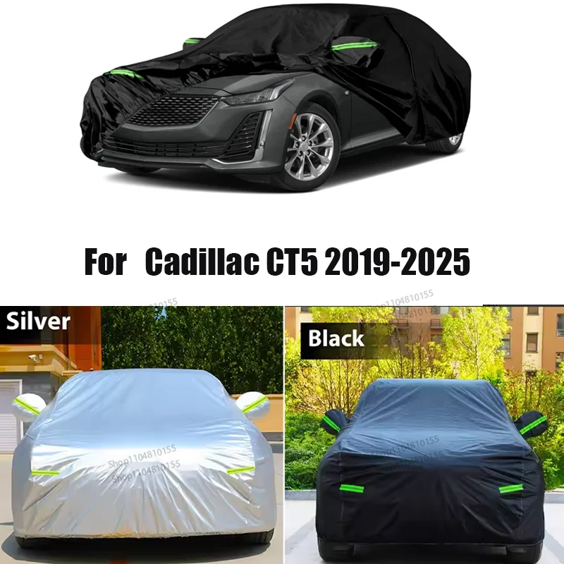 

210T Waterproof Car Covers Custom Fit for Cadillac CT5 2019-2025 All Weather Snow Rain Dust Hail Protection