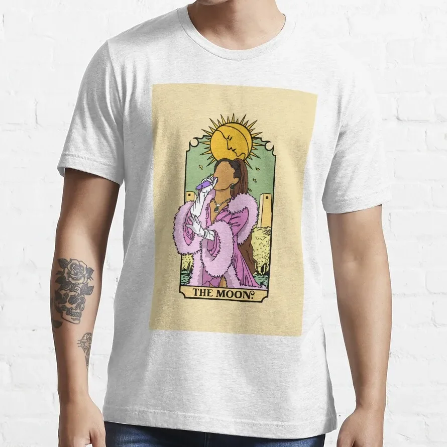 

Ariana Grande as The Moon Tarot Card T-Shirt boys t shirts for men aesthetic clothes cotton tshirt Funny Top Tees Mens Tshirt