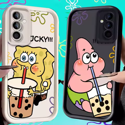 S-SpongeBobs Case for Samsung Galaxy A53 A50 A50S A36 A35 A34 A33 A32 A30 A26 A24 A23 A22 A20 A16 A15 A14 A13 4G M55 5G Cover