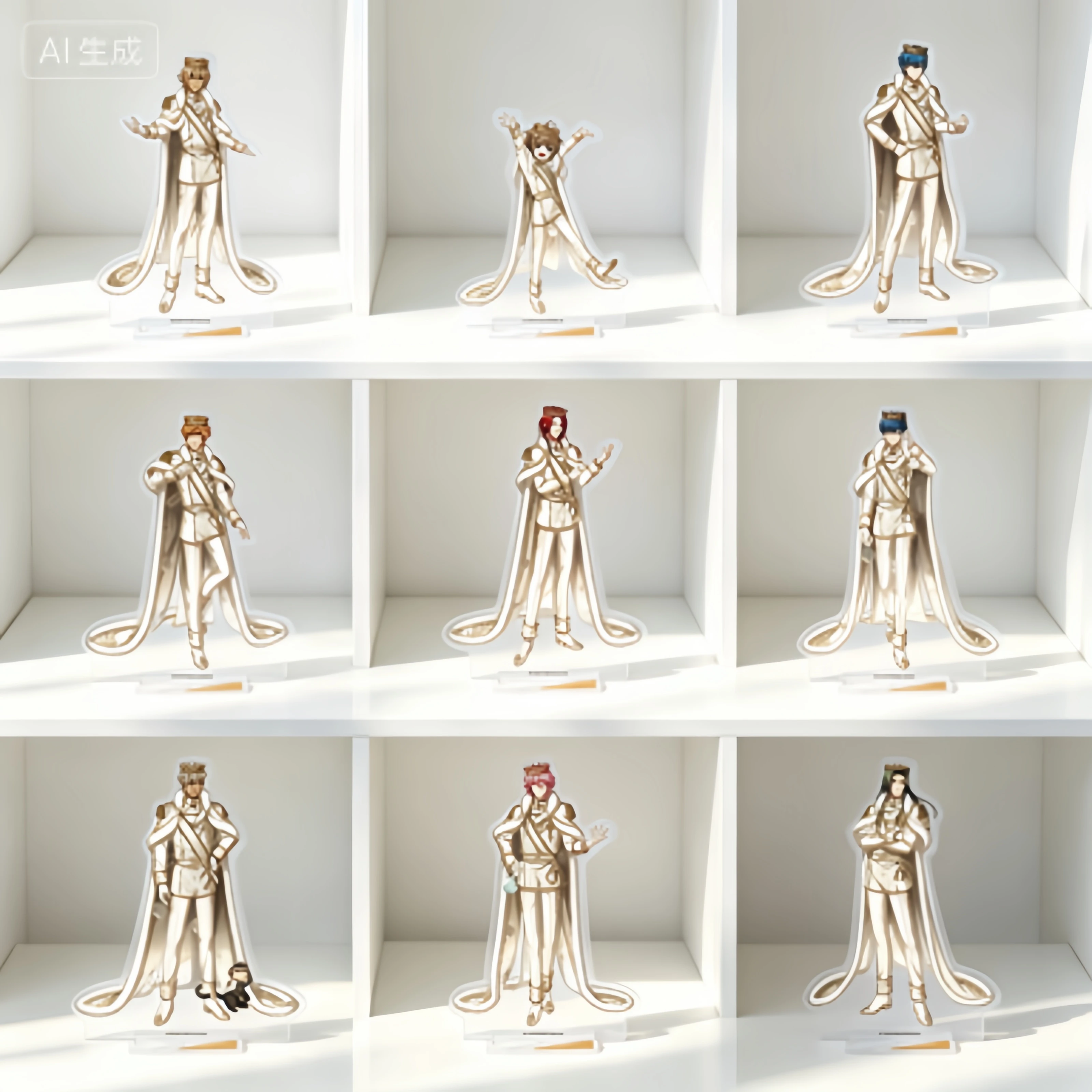 16pc/ 100 Sleeping Princes and the Kingdom of Dreams Geass Keychains Acrylic Stand Model Plate Holder Toppe Desk Decor Gift 15cm
