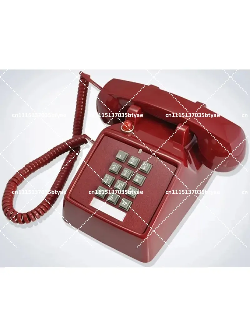 Dual Line Interface Corded Desk Telephone with Loud Ringer, Red Light Flash, Retro 1-Handset Landline Phone for Home, Office