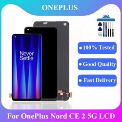 Original AMOLED For Oneplus Nord CE 2 5G IV2201 LCD Display Touch Screen Digitizer For Oneplus Nord ce 2 5G EB2101 EB2103 LCD