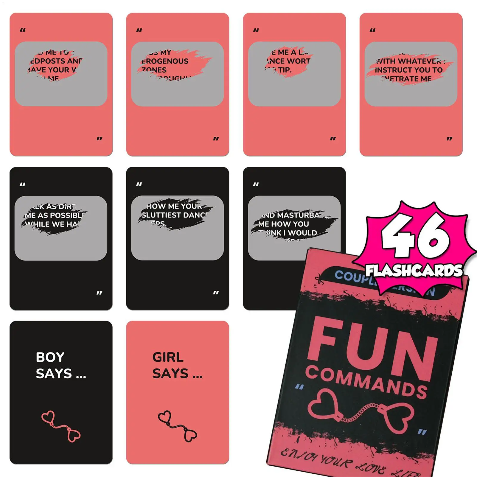 Carte di conversazione per coppie 46 pezzi Gioco di carte per domande di coppia Set di mazzi portatili per compleanni Incontri Camera da letto di nozze