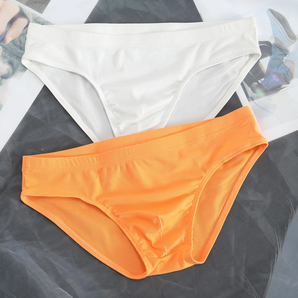 

Men Ice Silk Solid Color Breathable Lingerie Pouch Mens Sexy Underwear Stretch Underpants Summer Men's Panties Quick Dry Briefs