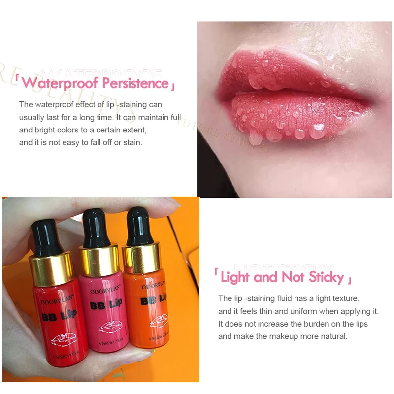 5ml BB Lip Gloss Essence Ampoule Starter Kit Semi-permanent B Cream Pigment Lip Coloring Long-lasting Moisturizing Lip Care