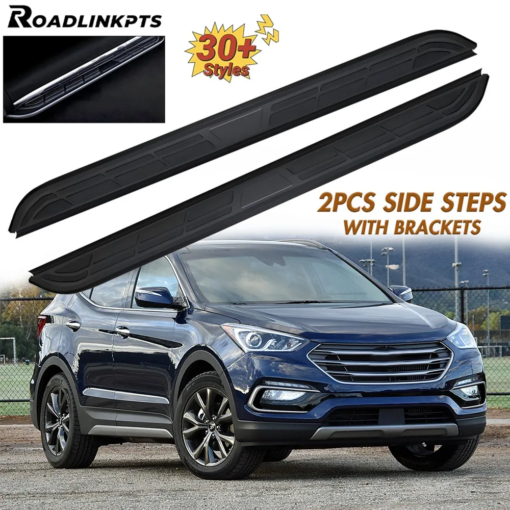 

2PCS Aluminum 5.1" Wide Fixed Side Steps Fit for Hyundai Santa Fe Sport 2013-2018 Running Boards Nerf Bars Rails Plates Pedals
